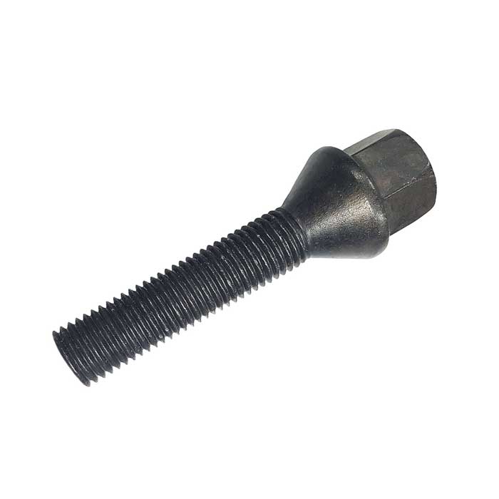 Boulon de roue noir M12x1,5 conique 60° 39mm pour Nissan