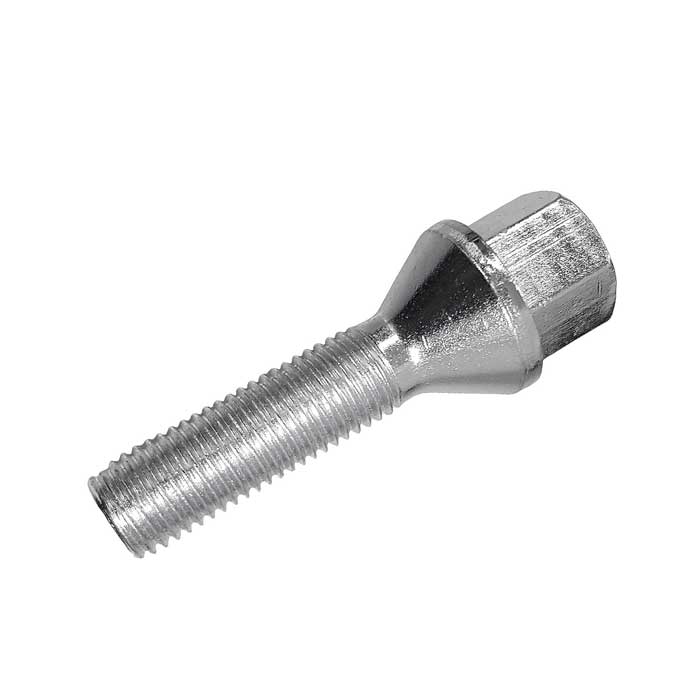 Boulon de roue argent M16x1,5 conique 60° 40mm pour Peugeot